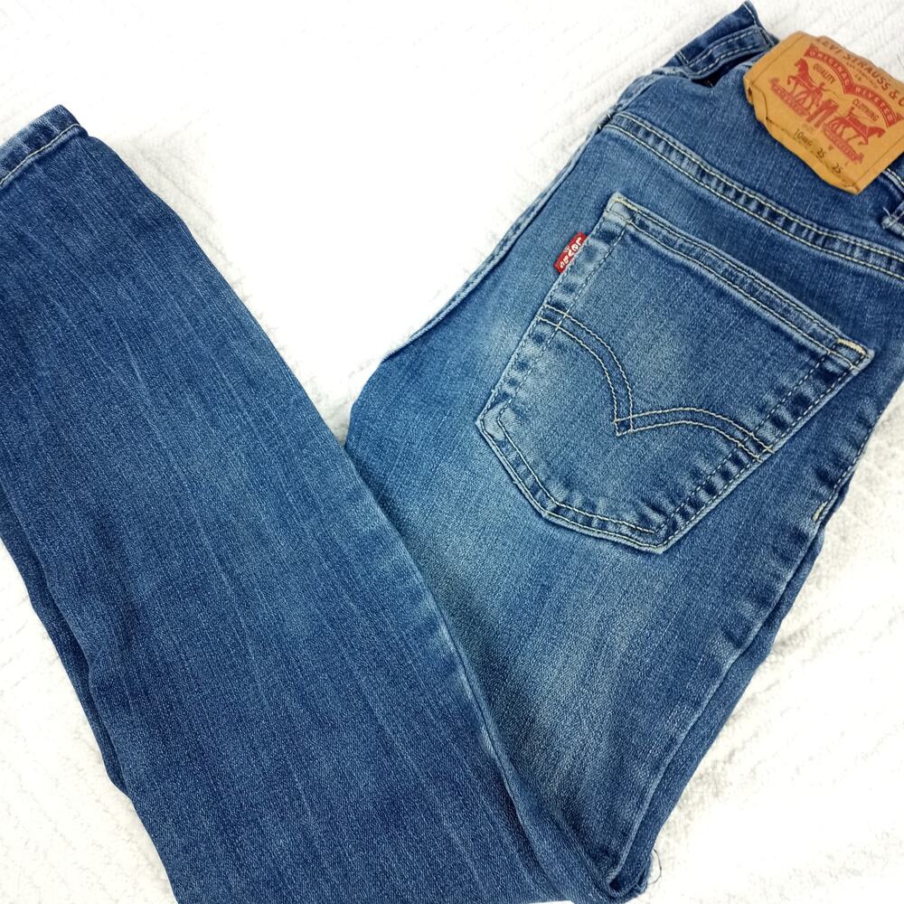 LEVI'S-510 Skinny Medium Wash Distressed Jeans-Kids Sz 10